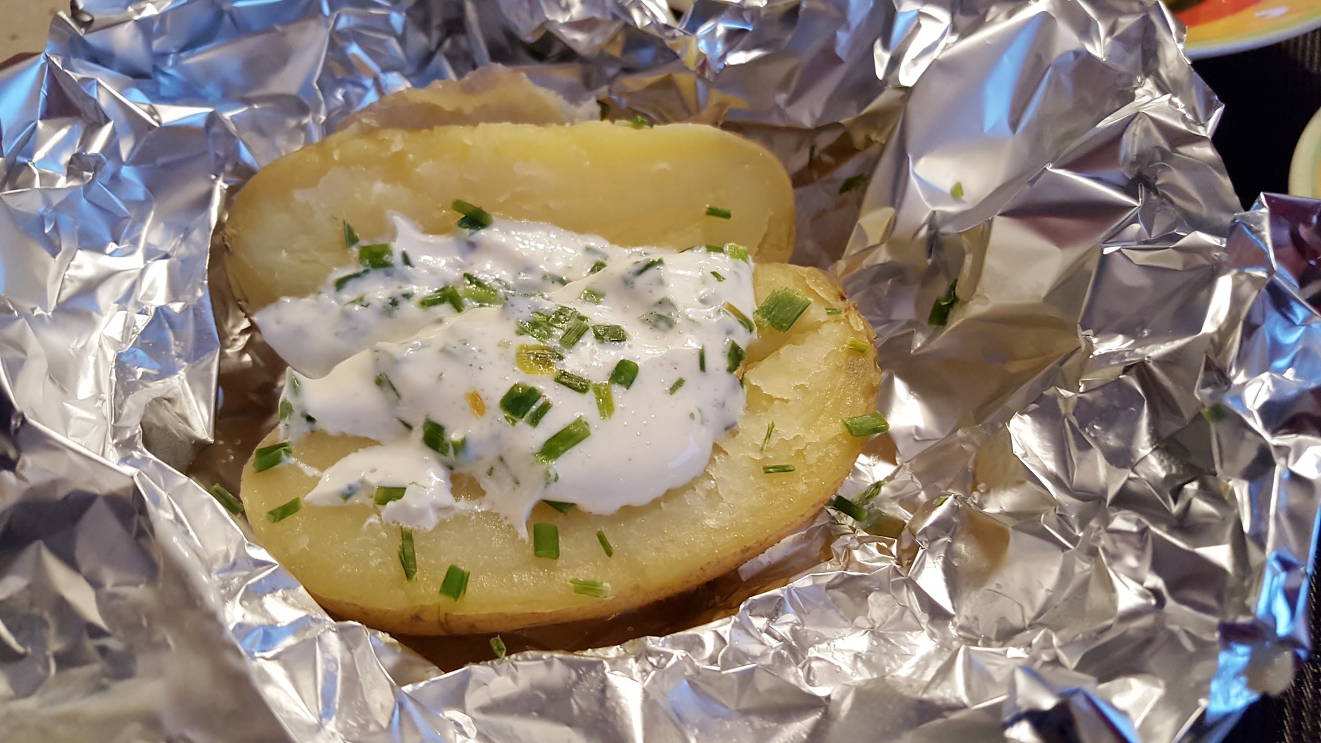 Patata Asada, patata al horno, patata asada con crema agria